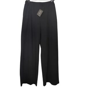 Area Stars Wide Leg Long Pants Black Medium Womens Elastic Waist Pockets Raw Hem